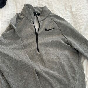 Nike Heather Gray Quarter-Zip Pullover